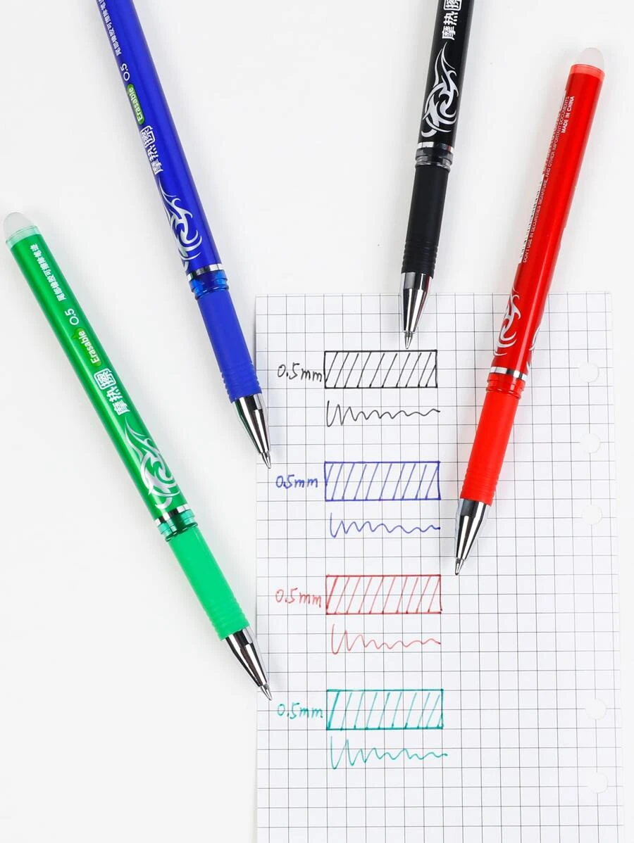 4pcs Mixed Color Gel Pen - Multicolor - View 1