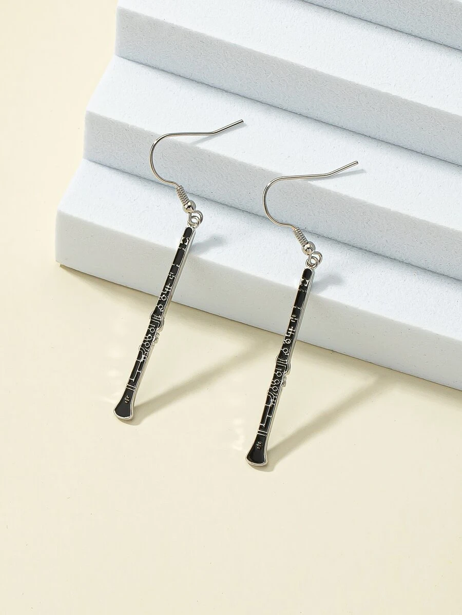 1pair Euro-American Style Nt Shaped Alloy Earrings For Women, Suitable For Everyday Wear. - Multicolor - View 1