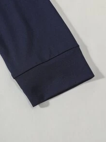 Chicos Conjunto de pijama de color combinado con estampado de letra ajustado - Multicolor - Ver 7