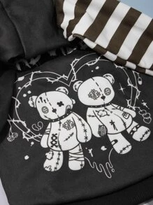 ROMWE 1入組卡通熊圖案寵物連帽衫 - 彩色 - 查看 9