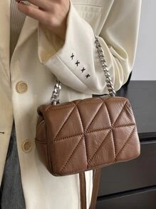 Bolso cuadrado guateado mini - Café integral - Ver 3
