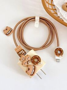 Bộ bảo vệ cáp dữ liệu 5 chiếc Bear & Donut Decor - màu nâu - Xem 1