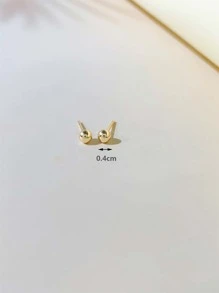 圓球耳釘 - 金黃色 - 查看 3