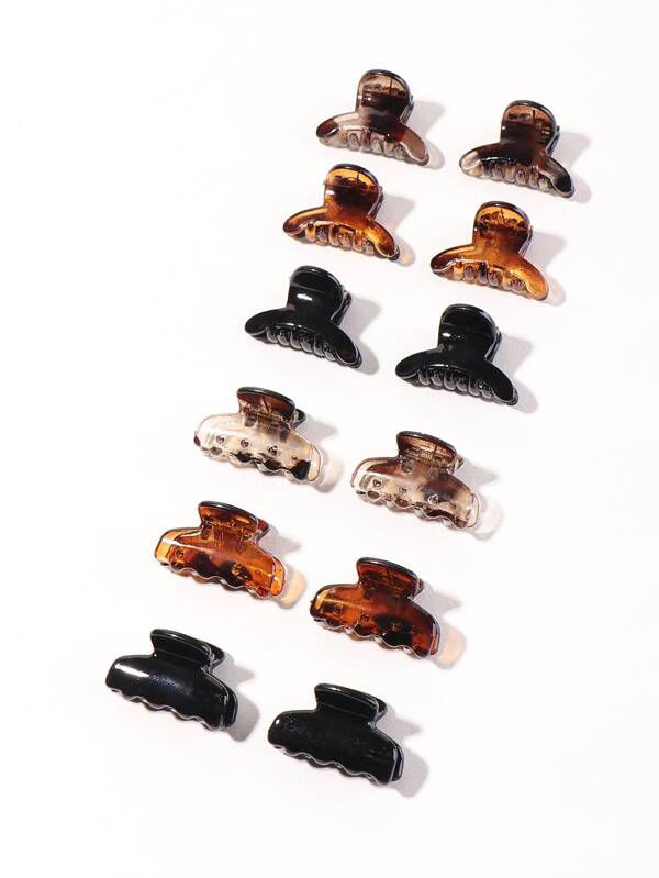 12 Peças Grampo de Cabelo Minimalista Casual, Grampo de Cabelo Estampa de Leopardo, Grampo de Cabelo, Presilha de Cabelo, Clipe de Cabelo, Prendedor de Cabelo