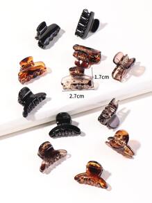 12 chiếc kẹp tóc tối giản, kẹp tóc họa tiết da báo, kẹp tóc kẹp hàm, kẹp tóc, kẹp tóc, đồ dùng học tập, phụ kiện tóc mùa thu đông cho phụ nữ khi đi nghỉ - Nhiều màu - Xem 3
