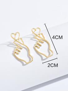 أقراط متدلية قلب و إيماءة