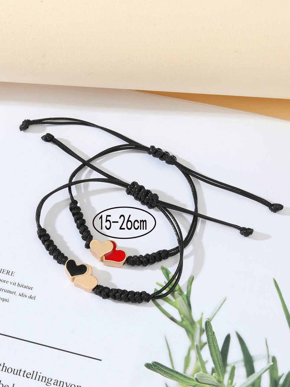 Goodwaro 2pcs Couple Heart Decor Bracelet