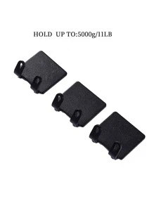 黑色塑膠壁掛式免打孔強力承重自黏掛鉤-5個/顏色隨機 - 黑色 - 查看 3