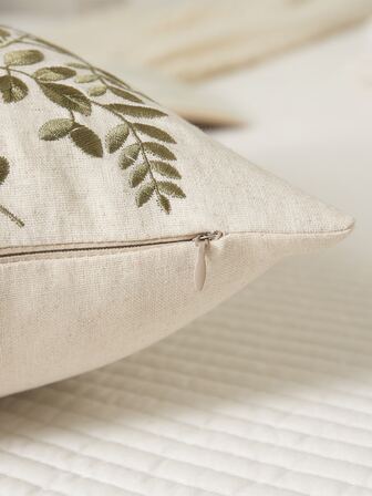 1 st bladbroderat kuddfodral, heminredning för vardagsrum, sovrum, fest, alla årstider