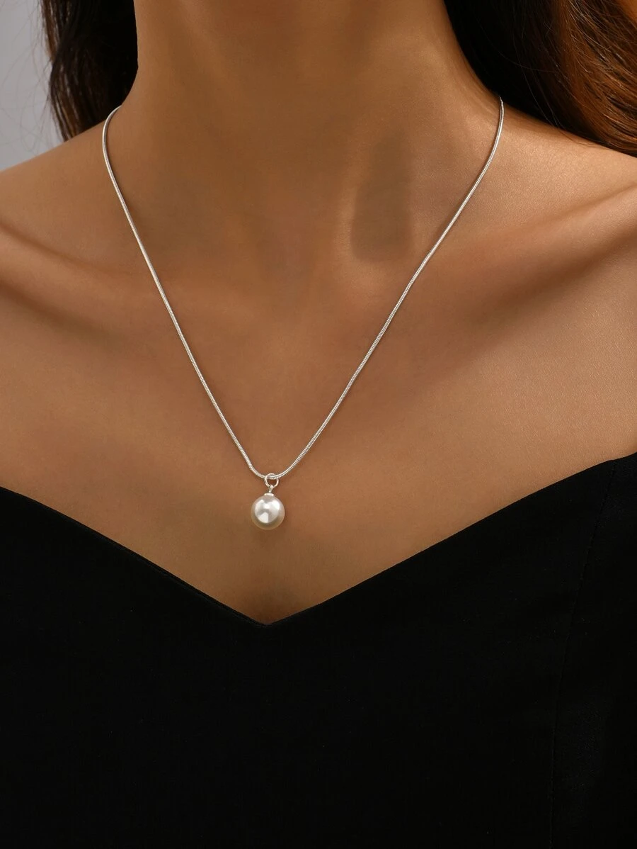 Collar De De Perla Falsa