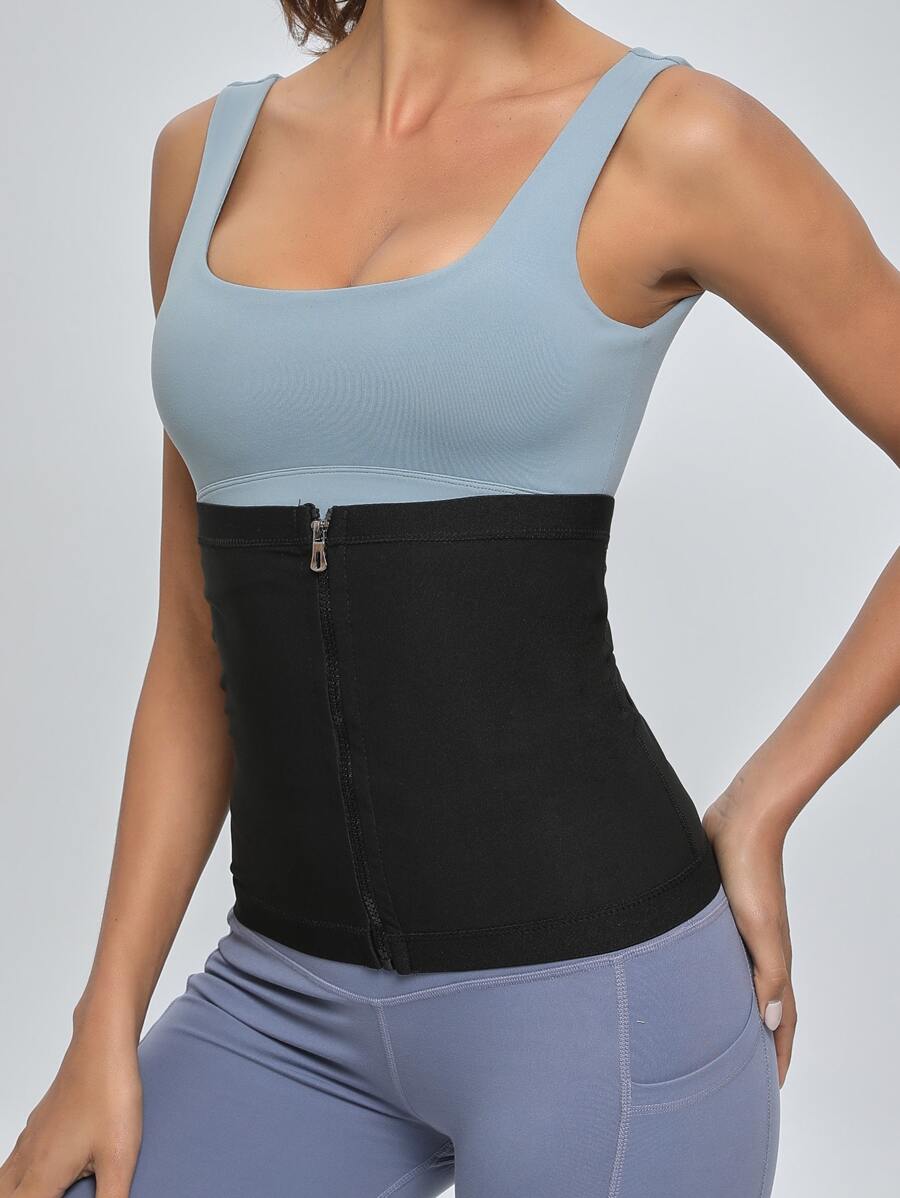 1pc PU Polyurethane Sports Waist Belt Shapewear Waist Trainer Corset - Blue - View 1