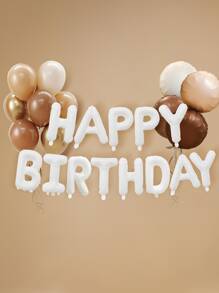 25pcs/set Plastic Balloon Set, Funny Letter Design Balloon Kit For Birthday Party - Multicolor - View 1