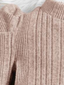 SHEIN 少女高領泡泡袖連衣裙(不帶皮帶) - 杏色 - 查看 5