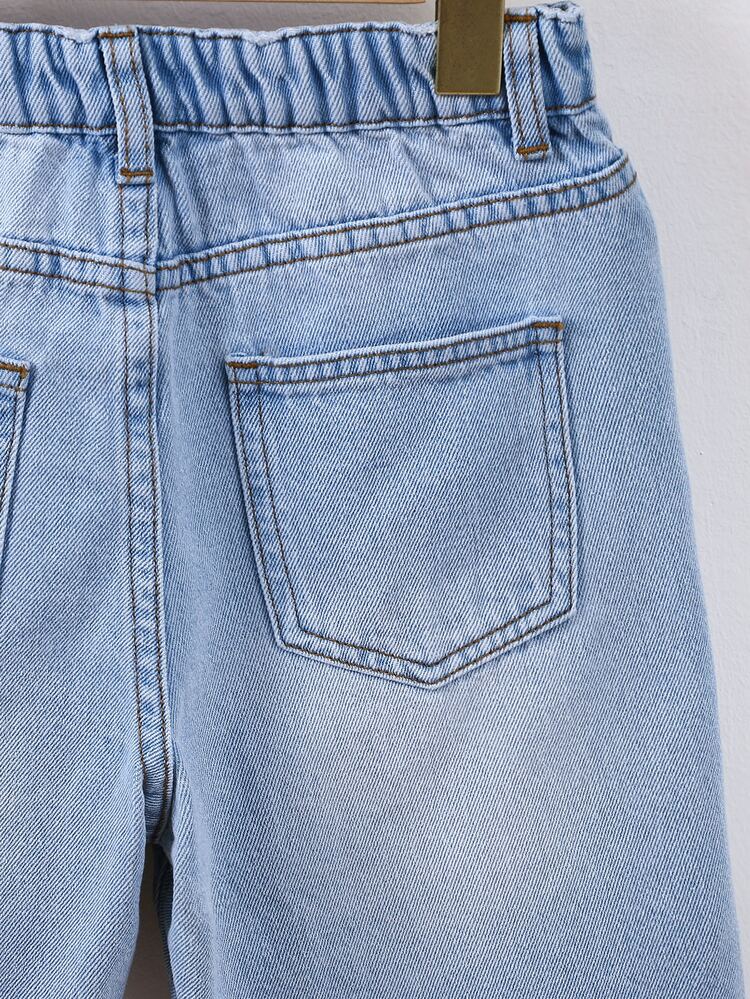 Chicos Shorts en mezclilla desgarro crudo bajo crudo - Lavado ligero - Ver 6