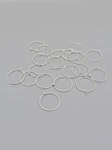 Phụ kiện bông tai DIY hình tròn 20 cái - Bạc - Xem 2