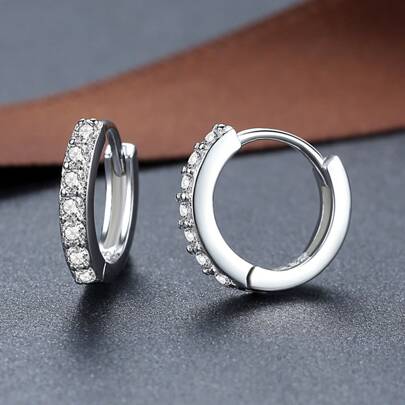 キュービックジルコニア デコレーション フープピアス