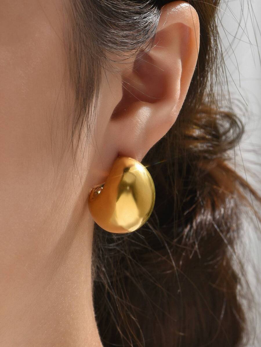 1 Pair 18K Gold Plated Stainless Steel Stud Earrings, Stainless Steel Jewelry, Gold Earrings, Holiday Gift, Mardi Gras Earrings