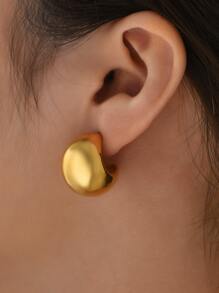 1 Pair 18K Gold Plated Stainless Steel Stud Earrings, Stainless Steel Jewelry, Gold Earrings, Holiday Gift, Mardi Gras Earrings