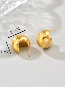 1 Pair 18K Gold Plated Stainless Steel Stud Earrings, Stainless Steel Jewelry, Gold Earrings, Holiday Gift, Mardi Gras Earrings