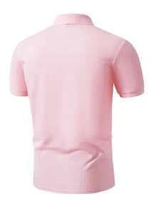 Manfinity Homme Men Figure Graphic Polo Shirt - Pink - View 2