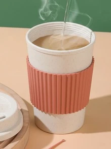 1 chiếc cốc di động có thìa trộn - Hồng - Xem 3