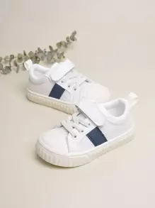 Boys Two Tone Hook-and-loop Fastener Skate Shoes - Navy Blue - View 1