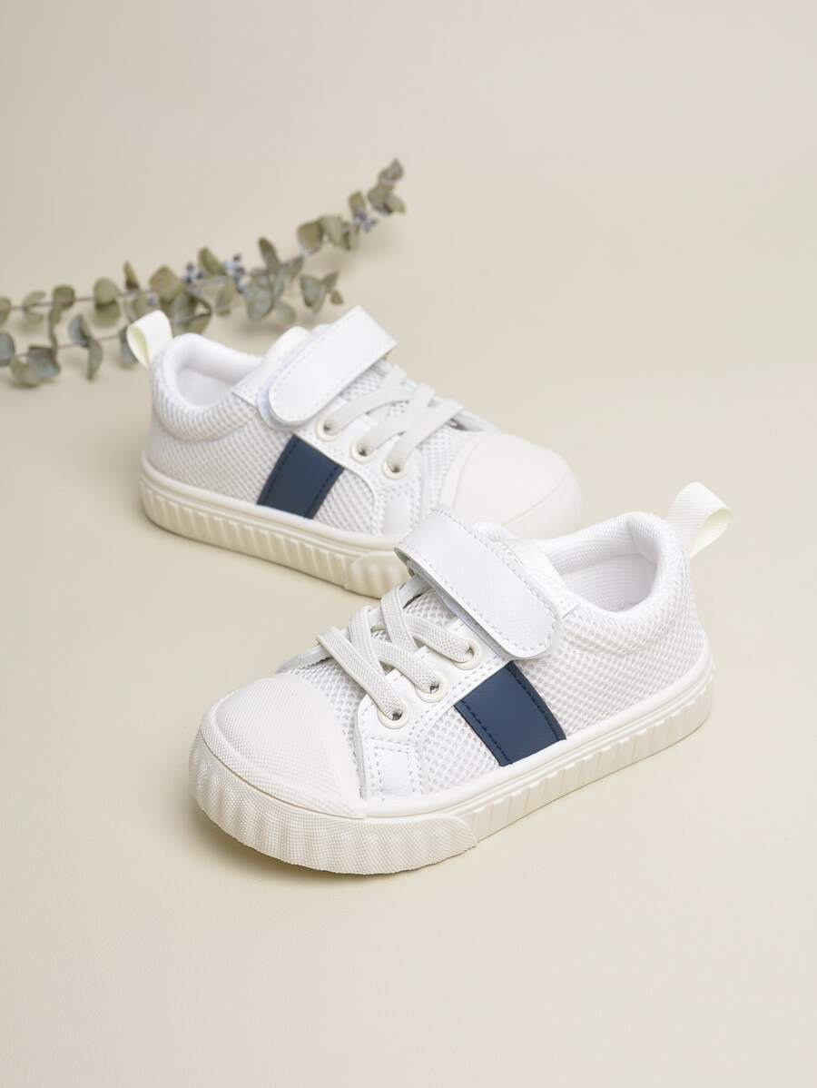 Boys Two Tone Hook-and-loop Fastener Skate Shoes - Navy Blue - View 1