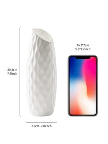 1pc Home Nordic Nhựa Bình Hoa Đơn Giản Tươi Mát Và Đơn Giản, Chai Lưu Trữ Cho Hoa, Phòng Khách Trang Trí Nội Thất Hiện Đại - trắng - Xem 3