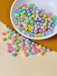 200 Piezas/paquete Perlas De Colores Brillantes Para Pulsera Y Collar, Color Aleatorio - Multicolor - Ver 1