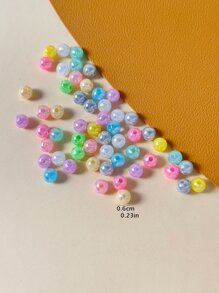 200 Piezas/paquete Perlas De Colores Brillantes Para Pulsera Y Collar, Color Aleatorio - Multicolor - Ver 3
