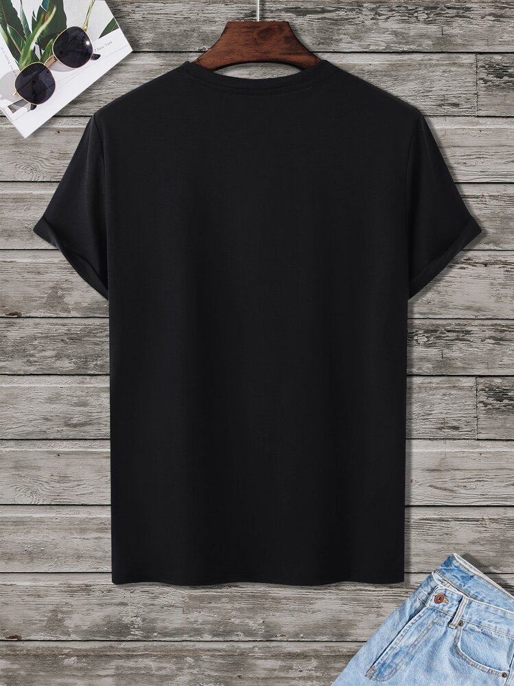 Manfinity Homme Men Letter Graphic Colorblock Tee - Multicolor - View 2