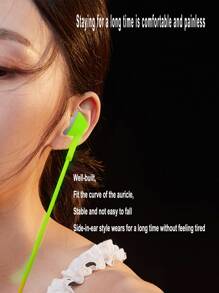 1 pieza Auriculares internos graves profundos con cable - Verde - Ver 6