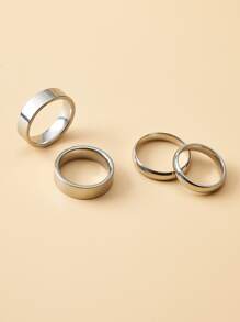 4pcs Stainless Steel Couple Rings, 4mm/6mm/8mm Diameter 1.8cm, Suitable For Valentine's Day Gifts,Mom,Mother,Mother's Day,Gift