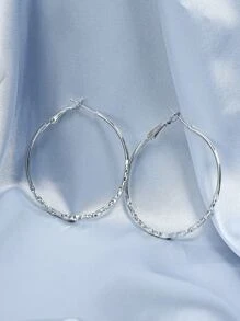 6 đôi bông tai trang trí trái tim và đá rhinestone, trang sức bằng thép không gỉ - Bạc - Xem 6