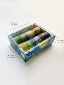 8pcs Oil Painting Pattern Washi Tape - Multicolor - View 3