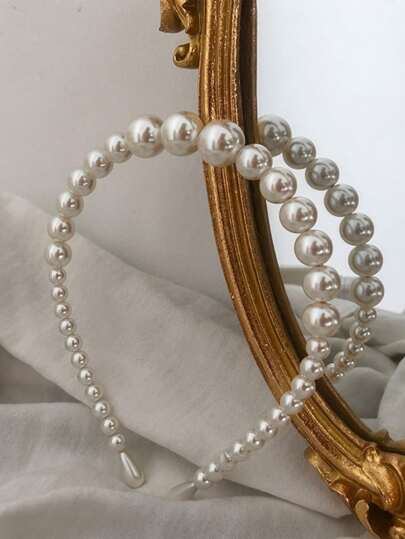 Livesso Elegant Faux Pearl Decor Headband Tiaras,Hairband,Hair Hoop Headbands Hair Accessories Head Accessories