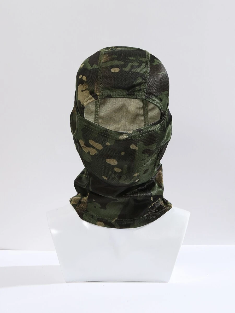 夏季戶外騎行頭戴式防曬防塵口罩 - 軍綠色 - 查看 1