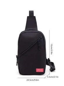 TINYAT Men Breast Package Students Outdoor Sports And Casual Bag Canvas Water-Resistant Bag Backpack Chest Bag - Black - View 5