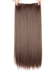 24/32Inch Long Straight Synthetic Hairpieces Clip In Hair Extensions Black Natural Hair Piece For Women - Light Brown - View 2