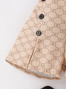 Niñitas Top halter tejido de canalé & Shorts con estampado geométrico - Multicolor - Ver 4