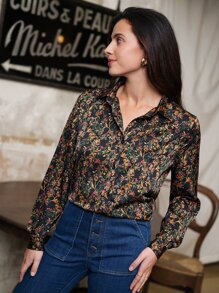 SHEIN Frenchy 碎花前紐扣襯衫 - 彩色 - 查看 5