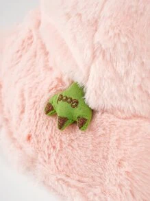 Frog Decor Fluffy Bucket Hat - Pink - View 3