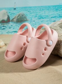 Girls Hollow Out Vented Clogs - Pink - View 1