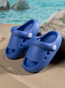 Guốc Trẻ em màu trơn - Xanh đậm - Xem 1