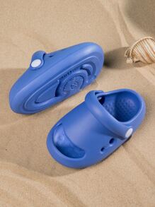 Guốc Trẻ em màu trơn - Xanh đậm - Xem 2