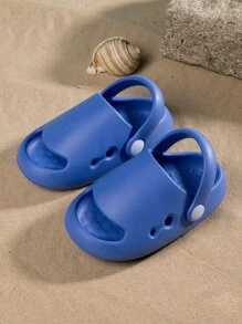 Guốc Trẻ em màu trơn - Xanh đậm - Xem 6