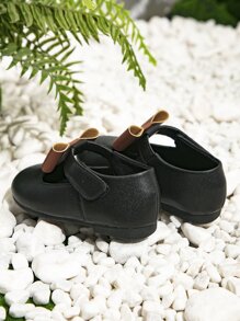 Girls Bow Decor Ankle Strap Flats - Black - View 4