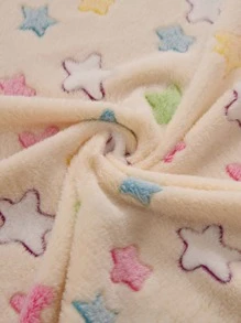 1入組星星印花長毛絨毯子