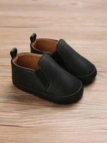 0-1 Years Old Baby Boys' Black Slip-On Soft Sole Shoes, Bestseller - Black - View 1