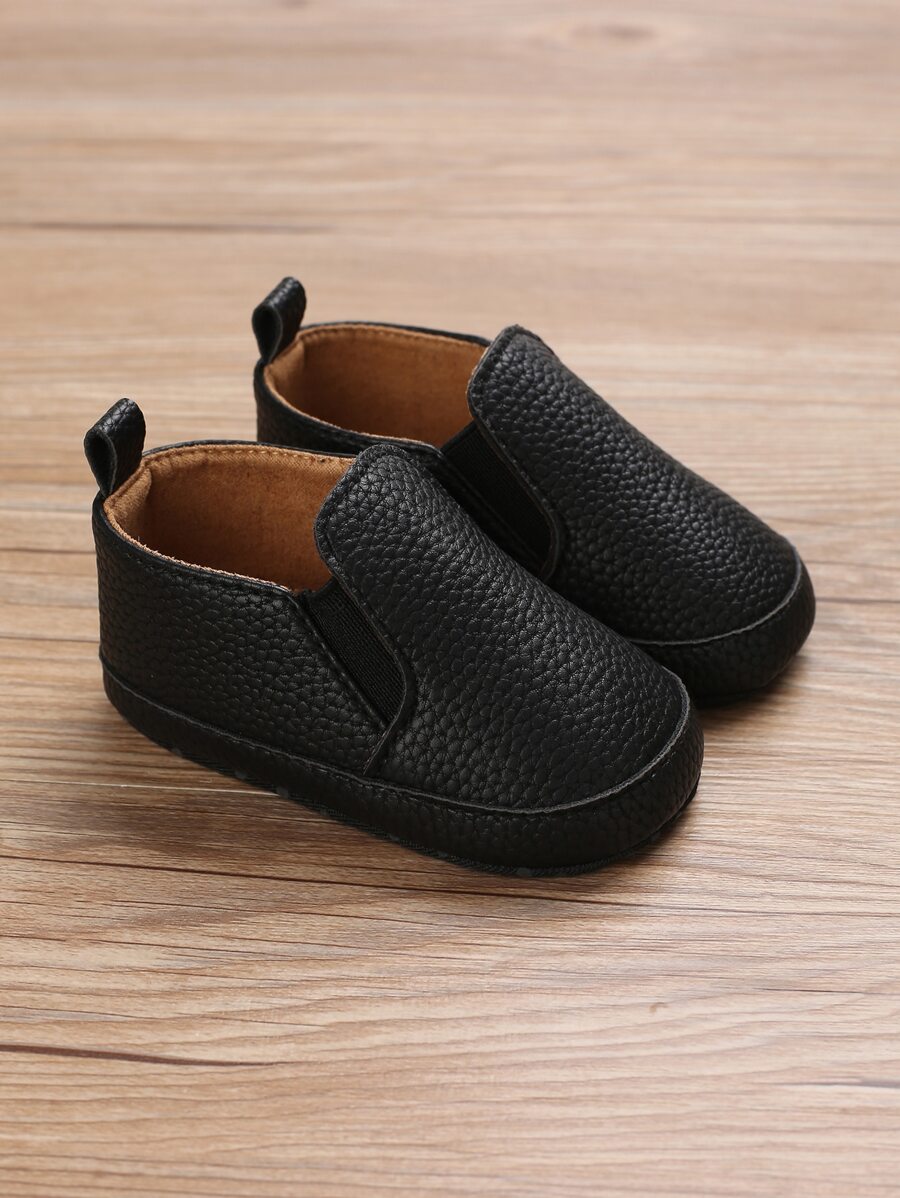 0-1 Years Old Baby Boys' Black Slip-On Soft Sole Shoes, Bestseller - Black - View 1